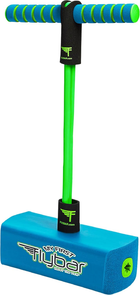Flybar My First Foam Pogo Jumper for Kids Fun and Safe Pogo Stick, Durable Foam and Bungee Jumper for Ages 3 and up Toddler Toys, Supports up to 250lbs (Blue)