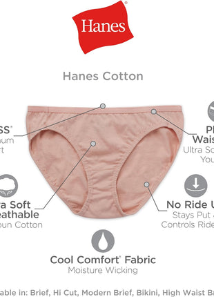 Hanes Womens Cotton Value Pack, 10-pack, Assorted (Colors May Vary) Briefs-underwear, Solid/Print Mix, 8 US