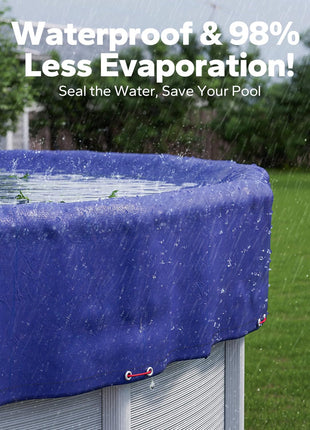 24 FT Round Pool Cover, [ 2025 Upgraded ] Above Ground Pool Cover, Heavy Duty Winter Pool Cover, Cold and UV Resistant, Cable and Pulley System