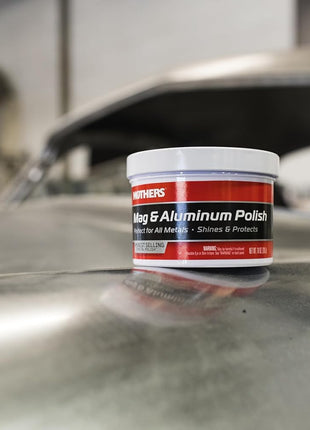 Mothers Mag & Aluminum Polish, 10 oz. – Brilliant Shine, Easy to Use, for All Uncoated & Unplated Metals Including Aluminum Wheels, Stainless Steel Trim and Exhaust Tips, Brass & More (05101)