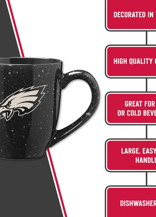 Rico Industries NFL Football 16 oz Team Color Laser Engraved Speckled Ceramic Coffee Mug