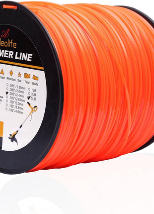 A ANLEOLIFE 5-Pound Commercial Square .095-Inch-by-1280-ft String Trimmer Line in Spool,with Built-in Line Cutter, Orange