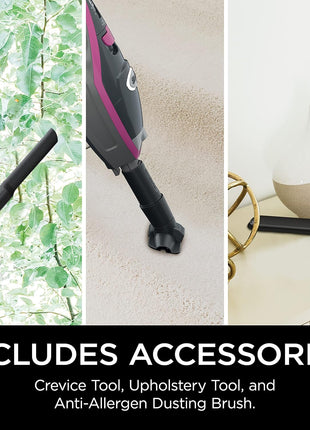 Shark HV371 Rocket Pro DLx Corded Stick, Removable Hand Vacuum, Advanced Swivel Steering, xL Cup, Crevice Tool, Upholstery Tool & Anti Allergen Dust Brush, Fuchsia, Capacity