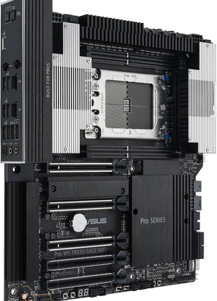 ASUS Pro WS TRX50-SAGE WIFI CEB Workstation motherboard, AMD Ryzen Threadripper PRO 7000 WX,ECC R-DIMM DDR5, 36 power-stage, WiFi 7,PCIe 5.0 x 16,PCIe 5.0 M.2, 10 Gb and 2.5 Gb LAN, multi-GPU support.