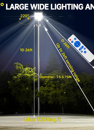 JAYNLT Y-5200W Solar Street Lights Outdoor,Commercial Parking Lot Lights Dusk to Dawn, Waterproof Solar Security Flood Lights with Motion Sensor and Remote for Yard, Garage, Driveway