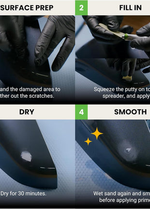 TouchUpDirect Scratch & Chip Putty - Ready-Mixed 5g Automotive Body Filler Kit for Deep Scratches & Gouges, Complete Chip Repair Kit with Spreader & Sandpaper - No Mixing Required