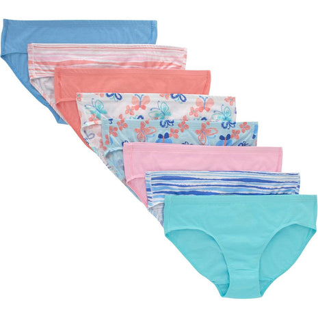 Hanes Girls' And Toddler Organic Underwear, Brief & Hipster, 8-pack, Pure Comfort Organic 100% Cotton Panties