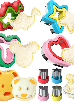 Sandwich Cutter and Sealer, Sandwich Cutter for Kids 5 PCS(BIG), Decruster Sandwich Maker, Great for Lunchbox and Bento Box - Boys and Girls Kids Lunch