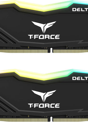 TEAMGROUP T-Force Delta RGB DDR4 16GB (2x8GB) 3600MHz (PC4-28800) CL18 Desktop Gaming Memory Module Ram TF3D416G3600HC18JDC01 - Black