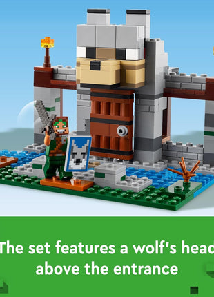 LEGO Minecraft The Wolf Stronghold Fortress Playset, Video Game Toy for Boys and Girls, Action Packed Castle Building Set with Minifigures, Minecraft Toy Gift for Kids Ages 8 and Up, 21261