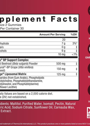 Force Factor Total Beets Gummies with Beet Root Powder, Sugar Free | Blood Pressure Support, Nitric Oxide & Energy Supplement with Liposomal Beet Powder & Grape Seed, Mixed Berry, 60 Gummies