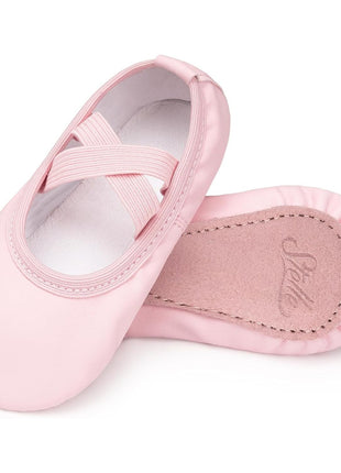 Stelle Girls Ballet Shoes Boys Toddler Soft Leather Dance Slippers for Toddler/Little Kid/Big Kid(Ballet Pink,9MT)