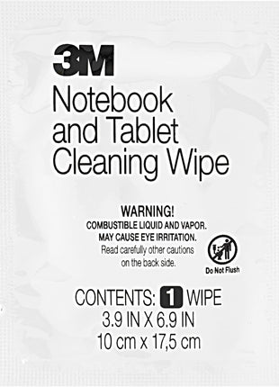 3M Notebook Screen Cleaning Wipes, 3.9 x 6.9 Inches (CL630), White, 24 individual wet wipes (Packaging may vary)