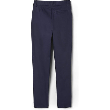 French Toast Boys' Relaxed Fit Twill Pant with Adjustable Waist in Standard Slim and Husky, Navy Blue, 6