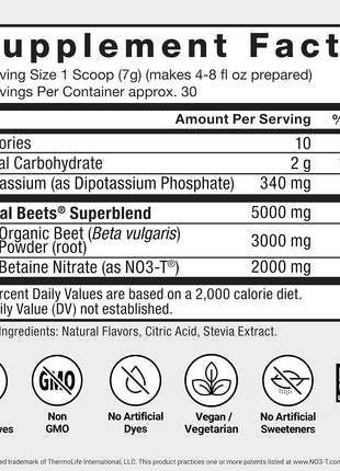 Force Factor Total Beets Drink Mix to Support Circulation & Blood Flow | with Nitrates to Support Healthy Blood Pressure, Nitric Oxide, Energy & Cardiovascular Heart Health, 60 Servings, 2-Pack