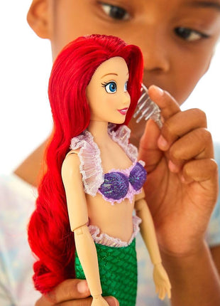 Disney Store Official Ariel Story Doll - 11 Inches - Includes Coloring Book and Additional Dress, Princess Doll in Classic Outfit, Disney Princess Toys