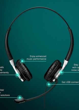 Sennheiser SC 665 USB (507257) - Double-Sided Business Headset | UC Optimized and Skype for Business Certified | For Mobile Phone, Tablet, Softphone, and PC (Black)