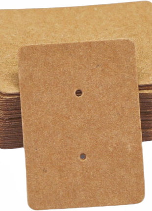 300 PCS Earring Display Cards Kraft Paper Ear Tags Ear Stud Card (Brown)