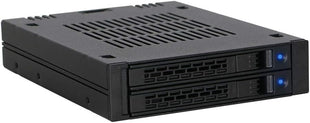 ICY DOCK 2 Bay 2.5 SAS/SATA HDD/SSD Mobile Rack for External 3.5" Bay | ExpressCage MB742SP-B