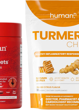 HumanN SuperBeets Beet Root Capsules and Turmeric Chews