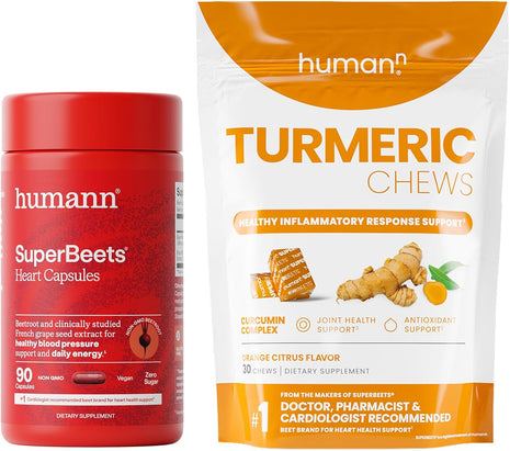 HumanN SuperBeets Beet Root Capsules and Turmeric Chews