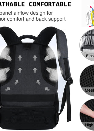 Laptop Backpack,Business Travel Anti Theft Slim College Backpack | Water Resistant Durable Computer Bag Gift for Women & Men Fits 15.6 Inch Laptop and Notebook - Black