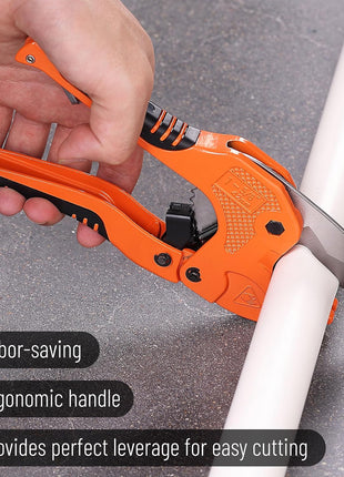 Bates- PVC Pipe Cutter, Cuts up to 1-1/4 inch, Ratcheting PVC Pipe Cutter Tool, Pipe Cutters PVC, PVC Pipe Shears, PVC Cutter, Plastic Pipe Cutter, PEX Pipe Cutter, PVC Cutter Tool, PVC Ratchet Cutter