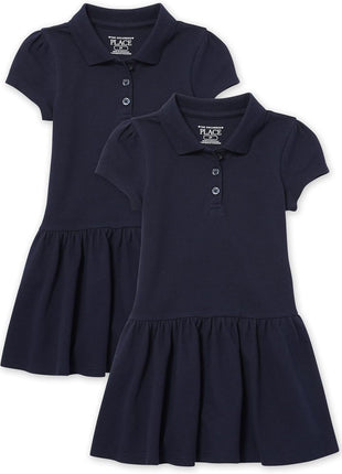 The Children's Place baby girls Short Sleeve Polo School Uniform Dress, Tidal, 5T US