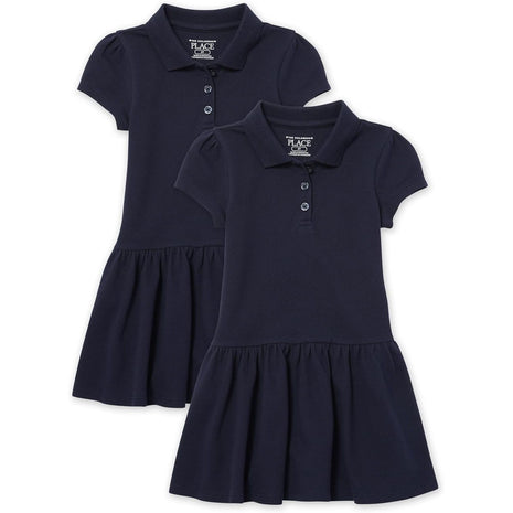 The Children's Place baby girls Short Sleeve Polo School Uniform Dress, Tidal, 5T US