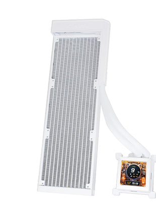 Lian Li Hydroshift LCD 360 Liquid Cooler - Flexible Side-Mounted Coolant Pathway, 2.88" LCD Screen - 480 x 480 Res. - Captured Screenshots or Recorded Videos - Fits Most PC Fans - White (HSLCD36NW)