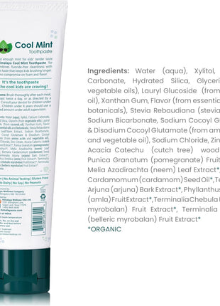 Himalaya Botanique Kids Toothpaste, Cool Mint, Fluoride-Free, Gentle, No Artificial Colors, SLS Free, Gluten Free, Cruelty Free, Vegan, Foaming, 4 Oz, 1 Pack…