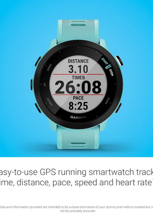 Garmin Forerunner 55, GPS Running Watch with Daily Suggested Workouts, Up to 2 Weeks of Battery Life, Aqua