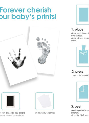 Pearhead Baby Memory Book, First 5 Years Baby Milestone Book, Pregnancy Journal, Gender Neutral Newborn Keepsake, With Clean-Touch Ink Pad For Baby's Handprint or Footprint, Pink Chevron