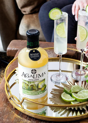 Agalima Authentic Organic Margarita Drink Mix, All Natural, 1 Liter (33.8 Fl Oz) Glass Bottle
