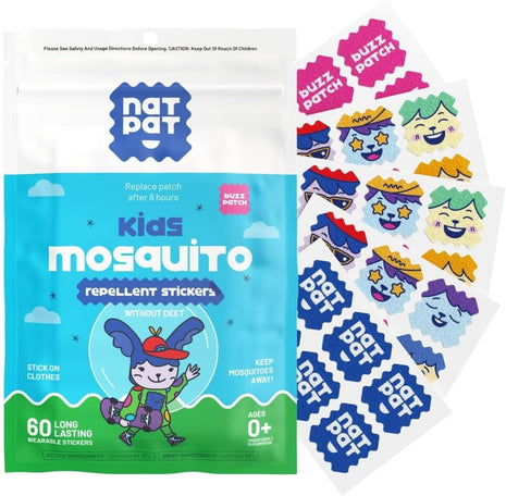 NATPAT Buzz Patch Mosquito Patch Stickers for Kids - Plant Based Ingredients, Non-Toxic - The Original All Natural Citronella Essential Oil Insect Patch, DEET Free, for Toddlers, Kids (48 Pack)