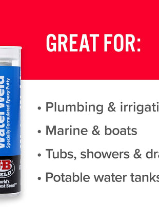 J-B Weld 8277 WaterWeld Epoxy Putty Stick - 2 oz., Off White
