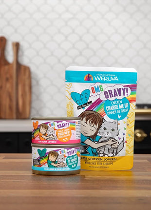 Weruva B.F.F. OMG - Best Feline Friend Oh My Gravy!, Rainbow A Gogo Variety Pack! Cat Food, 3oz Pouch (Pack of 12)