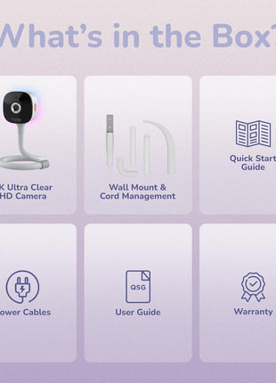 HUBBLE CONNECTED GoBaby - 2K HD Baby Monitor Camera w/Advanced Monitoring, Covered Face & Rollover Detection, True Cry Alerts, Sleep Training & Smart Soother — w/Flexible Mount