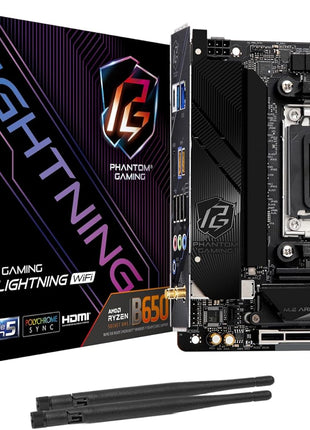 ASRock B650I Lightning WiFi AMD AM5 Mini-ITX Motherboard, Supports AMD Ryzen 9000/8000/7000 Series Processors, DDR5 7200+ (OC), PCIe 5.0 M.2, 2.5G LAN, WiFi 6E, 8+2+1 Power Phase