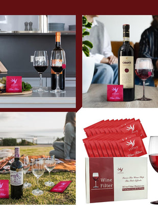 18 Pack Wine Filters, Wine Purifier To Remove Sulfite And Histamine | Wine Lover Accessories Valentine's Day Party Gifts for Men Women Him Mother Father Girlfriend Boyfriend Wife