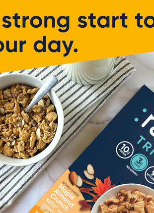 Ratio Trio Maple Almond Crunch Cereal, 10g Protein, Keto Friendly, 10.4 oz