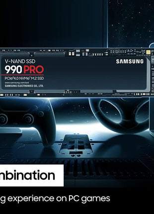Samsung 990 PRO SSD 4TB PCIe 4.0 M.2 2280 Internal Solid State Hard Drive, Seq. Read Speeds Up to 7,450 MB/s for High End Computing, Gaming, and Heavy Duty Workstations, MZ-V9P4T0B/AM