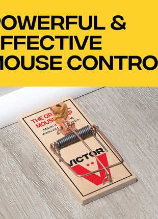 Victor Mouse Traps M150-12, Metal Pedal, Sustainably Sourced FSC Wood, Wooden Mouse Traps - Pack of 12