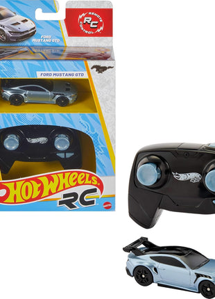Hot Wheels RC Ford Mustang, Remote-Control Toy Car | 1:64 Scale Booster Button to Race & Stunt On or Off Track, Recharge with USB Cable, Full-Function