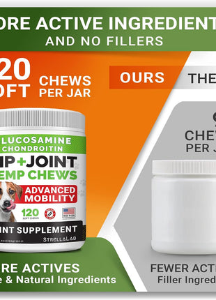 Allergy Relief + Hemp + Glucosamine Dogs Bundle - Itchy Skin Treatment + Hip Joint Pain Relief - Omega3 & Pumpkin + Chondroitin, MSM - Allergy Supplement + Advanced Mobility Hemp - 240ct - Made in USA