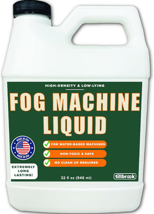 Fog Machine Liquid, 32 oz, High-Density, Long-Lasting, Water-Based Formula | Universal Ready-to-Use Fog Juice Solution for Spooky Halloween Parties, Haunted Houses, & Concerts - Made in USA