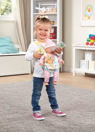 Melissa & Doug Mine to Love Carrier Play Set for Baby Dolls with Toy Bear, Bottle, Rattle, Activity Card