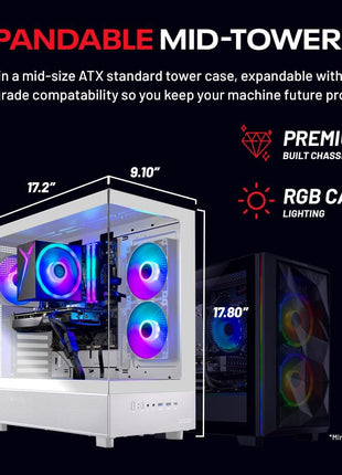 Skytech Gaming Azure 3 Gaming PC, AMD Ryzen 7 7700 3.8GHz, AMD RX 9060XT 16GB VRAM, 1TB Gen4 NVMe SSD, 32GB DDR5 RAM 6000, 650W Gold PSU, WI-FI 5, Windows 11, Desktop