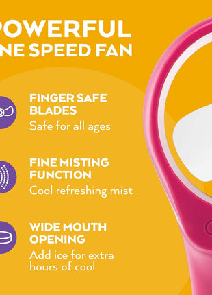 O2COOL Elite Battery Powered Handheld Water Misting Fans (Raspberry)…