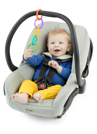 Bright Starts Lots of Links Rings Toys for Stroller or Carrier Seat, BPA-Free, Ages 0 Months Plus, Multicolor, 24 Count